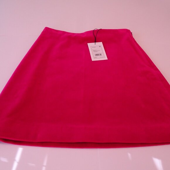 Theory Women's HW Mini Magenta Stretch Velvet Skirt Sz 0 NWT 315 - Picture 8 of 10